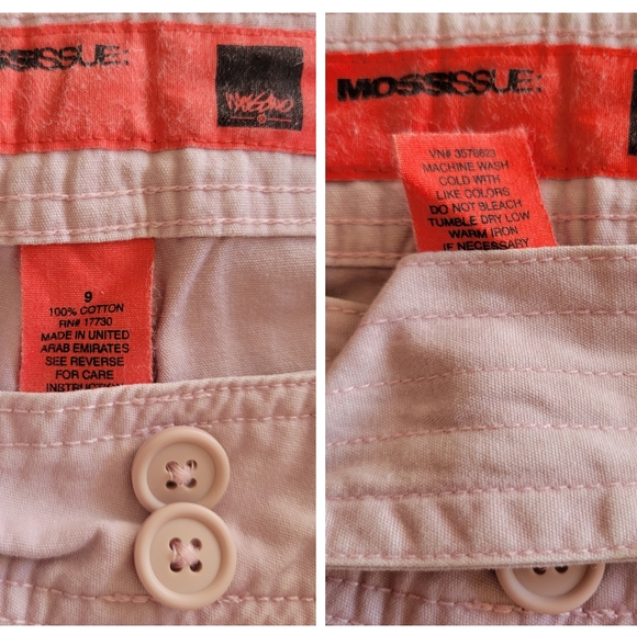 Vintage Y2K Mossimo Cropped Utility Lowrise Pants with Belt Blush Pink  *sz 9* - Picture 11 of 16